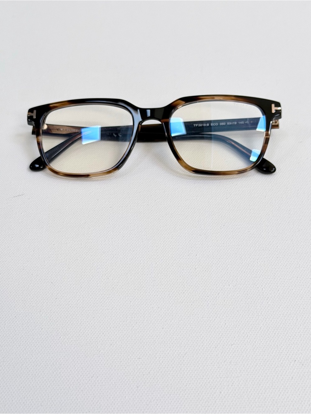 Tom Ford Black and Brown Tortoiseshell Men's Optical Glasses